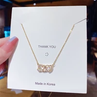 18k gold 520 letter pendant necklace for women fashion luxury stainless steel zirconia choker necklaces female jewelry gifts