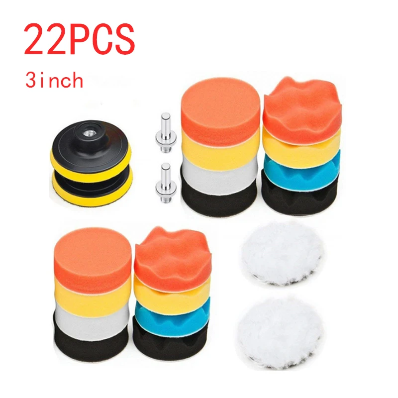 

Car Foam Drill Polishing Pad Kit Buffing Pads Sponge Set Drill Power Tool Headlight Wheel Polisher Polimento Pad Polisseurs 22pc