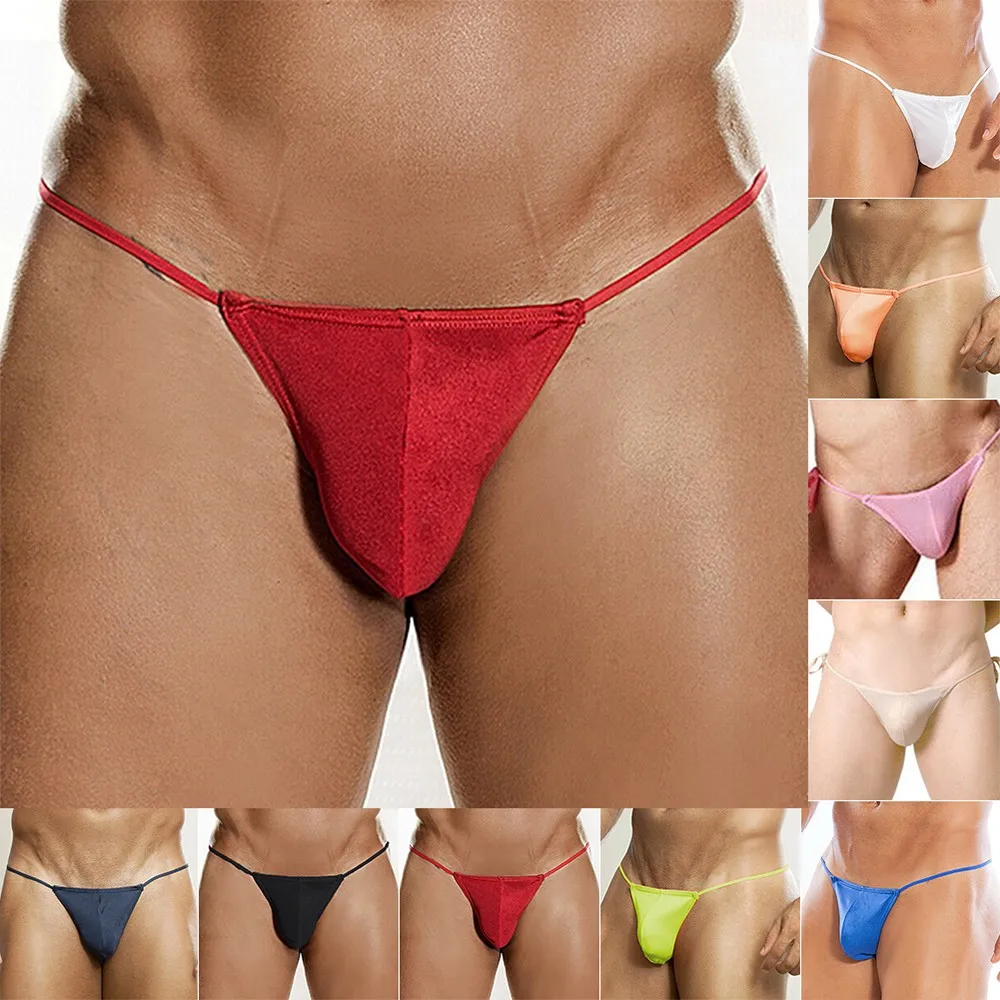 

Men Sexy G-String Sheer Pouch Enhancing Low Waist Bikini Lingerie Underwear See Through Brief Erotic Temptation Mini Tback Thong