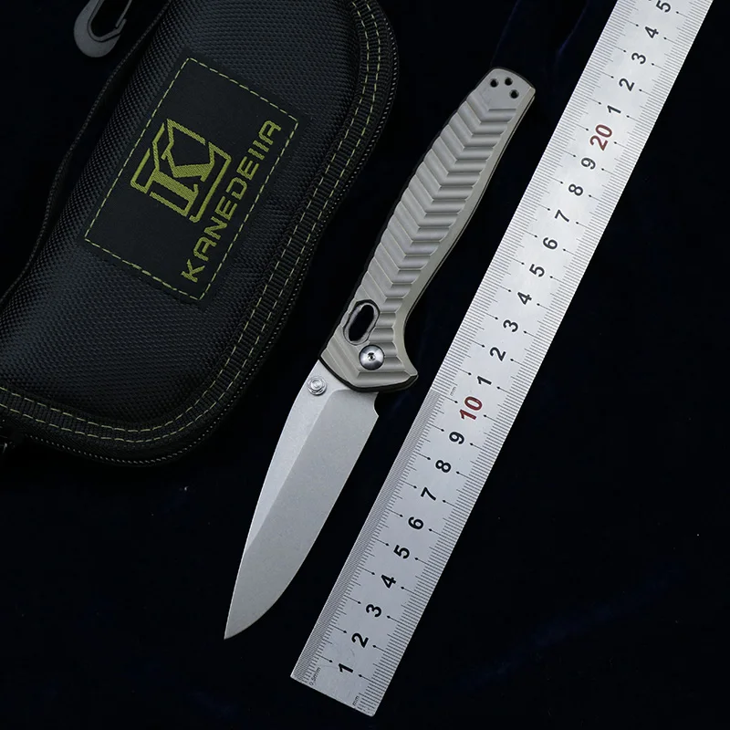 

Kanedeiia 781 M390 Steel Titanium handle Foldable knife outdoor camping pocket Survival Hunting Kitchen Knives utility EDC Tools