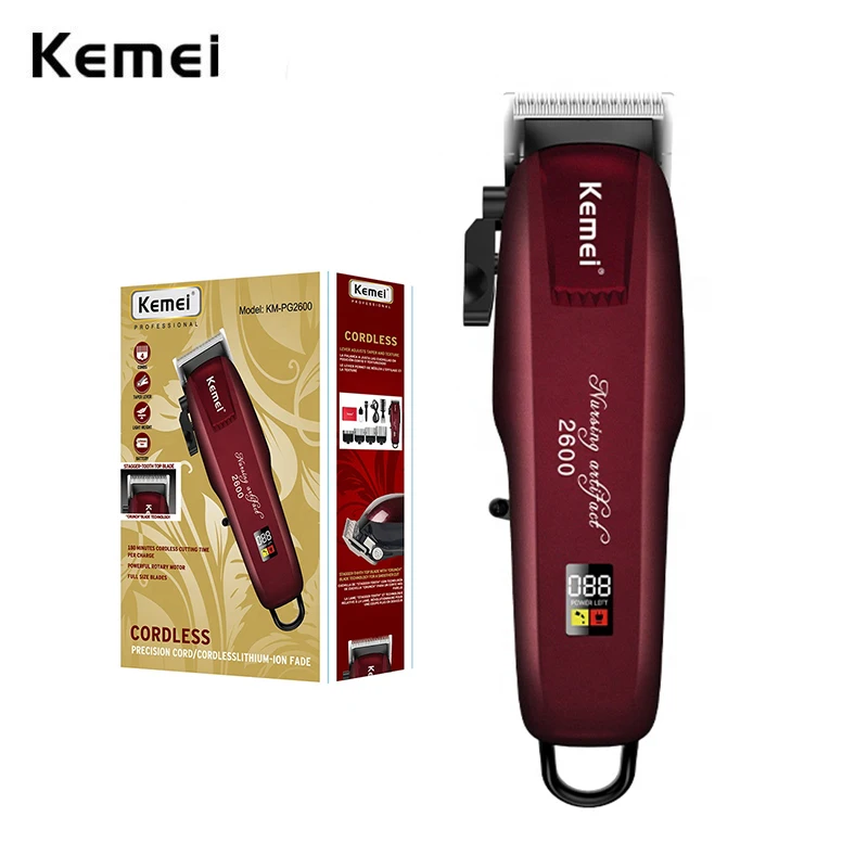 Kemei KM-2600PG Волшебная машинка для стрижки волос Беспроводная мощная стрижка Высочайшее качество Парикмахерская Машинка для стрижки волос Три... (art.: 3920bba708ca4) - 3920bba708ca4