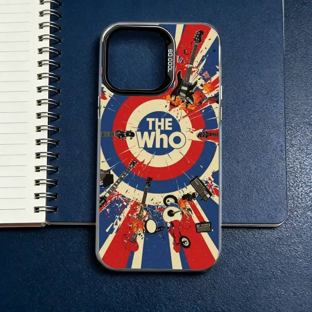 Фото Чехол для телефона The W-Who Band для iPhone 17, 16, 15, 14, 13, 12, 11 Plus, Pro Max, XS, цветной серебристо-черный чехол №3