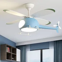 Remote control pendant Fan With Lights for Children's Room Bedroom fan cooling room decor Aircraft light fixtures LED 110V 220V
