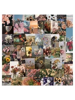 52 sheets vintage scenery flower paper stickers diy scrapbooking journal planner card album decorative material crafts art