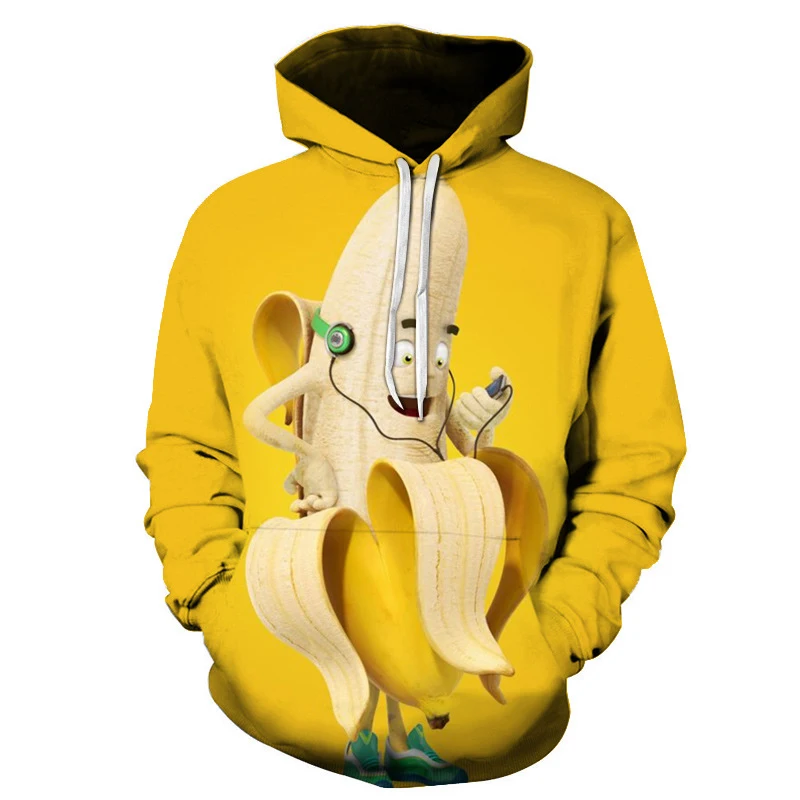 

Men's Women's Funny banana pattern Harajuku Style Sweatshirt Popular Anime Hoodie 3D Printing Hoodie Streetwear Men clothing