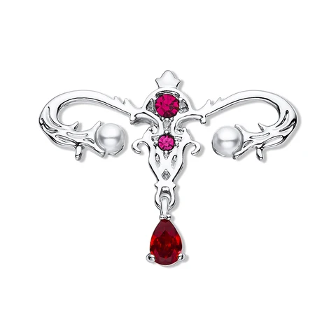 Металлическая брошь Medsor "Матка" с цирконием