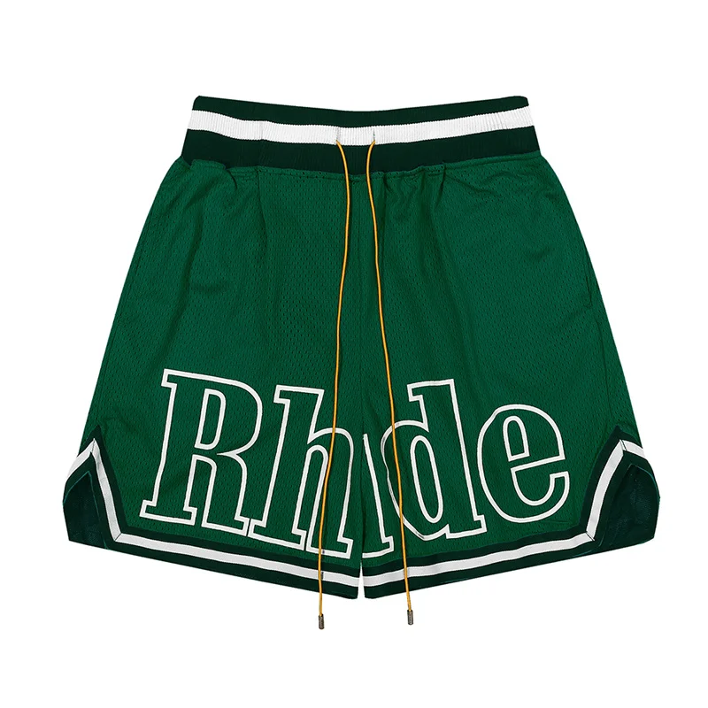 

New Rhude Shorts Men Women Cashew Oversize Breechcloth Yellow Drawstring Pill Zipper Head Clothing