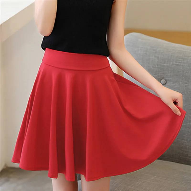 

Shorts Skirts Womens 2022 Summer A Line Sun School High Waist Pleated Skirt Female Korean Elegant Skirt