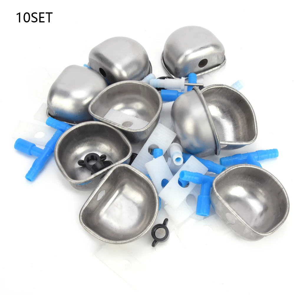 

10 Sets Stainless Steel Rabbit Drinker Drinking Water Bowl Feeding Accessories for Marten Fox rabbit rabbit rabbit rabbit rabbit