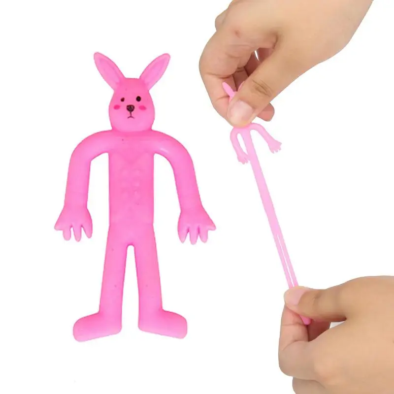 

Stretchy Rabbit TPR Stretch Toy Bendable Bunny For Kids Adorable Stretch Bunny Toy Soft For Family Children