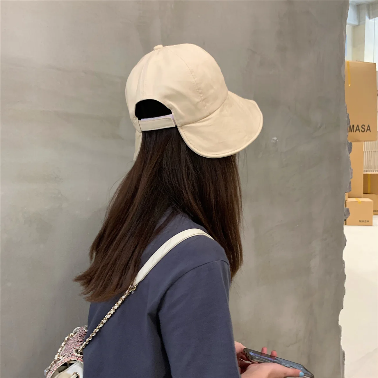 

Foldable Panama Caps Ponytail Cap Women Soft Cotton Women Bucket Hat Spring Summer Adjustable Outdoor Beach Sun Hats