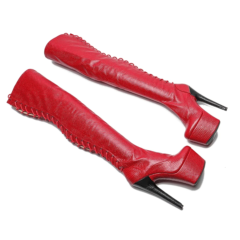 Leecabe 17 см/7 дюймов голографическая обувь из искусственной кожи для танцев на шесте