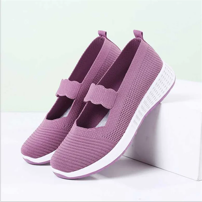 Women's Flat Shoes Slip on Walking Jogging Loafers Summer Comfortable Women Old Man Shoes Soft Sole Pedal Moccasin Zapatos Mujer