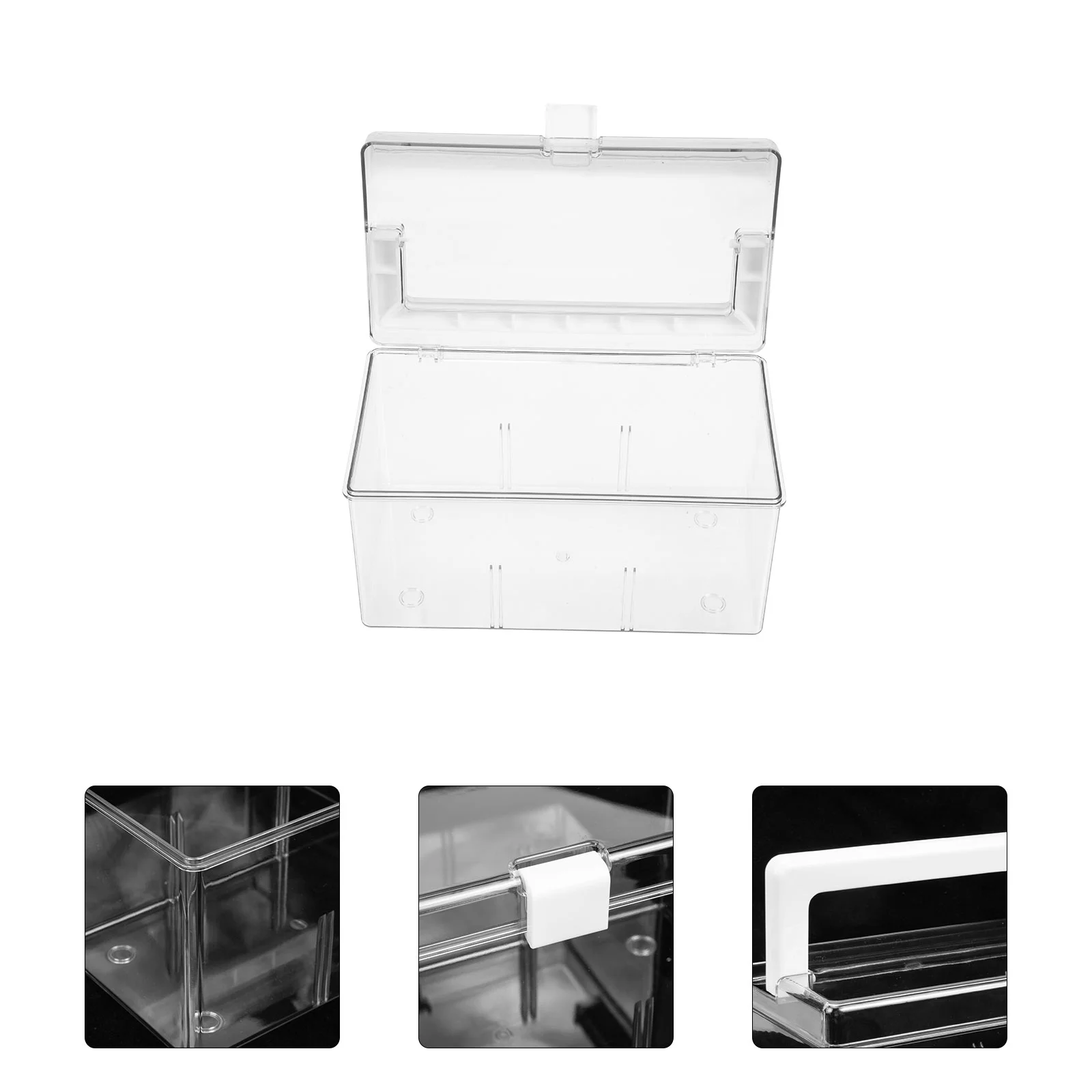 

Empty First Aid Box Plastic Transparent Portable Medicine Case First-aid Storage Box Medicine Storage Box with Handle