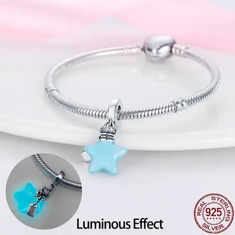 Подвески из стерлингового серебра 925 пробы, светящиеся цвета, подходят для браслета 3 мм, оригинальные бусины 925 пробы для DIY MS, ювелирные изделия на день рождения, подарок