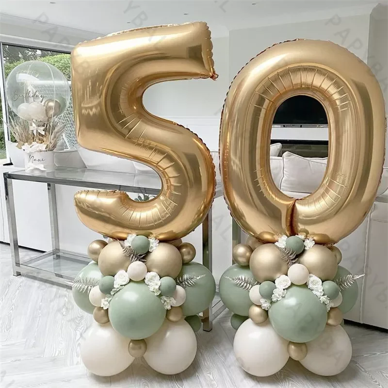 

54Pcs Birthday Balloons Garland Arch Kit 32inch Number Foil Ballons Adult Birthday Globos 20 30 40 50 60th Birthday Decoration