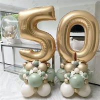 54pcs birthday balloons garland arch kit 32inch number foil ballons adult birthday globos 20 30 40 50 60th birthday decoration
