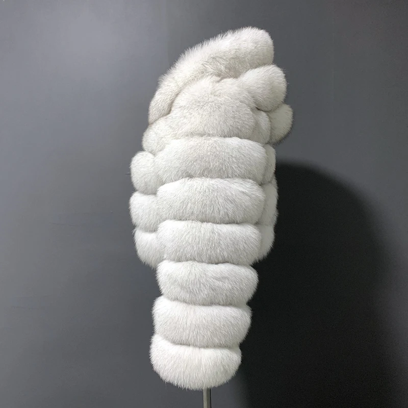 Real Fox Fur Hoodie Crop Coat Women Natural Fur Jacket With Hood Zipper Winter Fashion Warm Temperament Outwears For Women