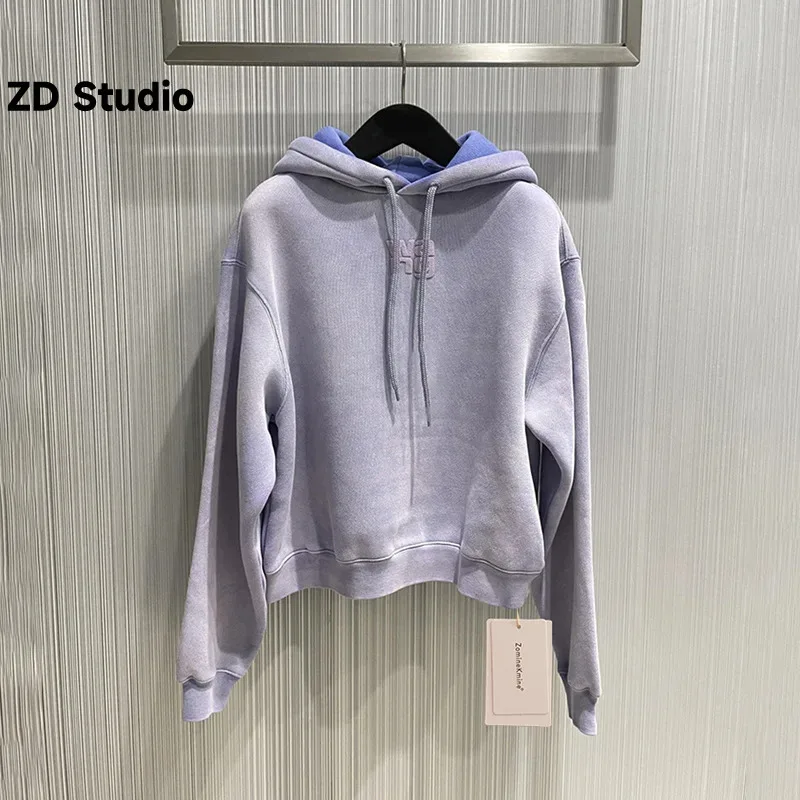 

Женский спортивный свитер с капюшоном [ZD Studio], черный Свободный Повседневный свитер с капюшоном, новинка весны 2023