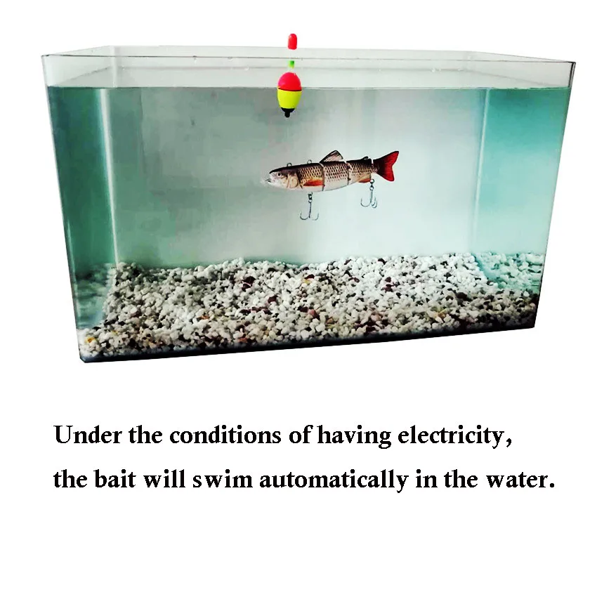 5.12inch/5.3inch  Electric Fishing Lure USB Charging Bait 4Section Swimbait Crankbait  Pesca Tackle Vivid Fish