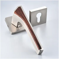 door handle matt nickel modern designer interior wood grain with key door lock