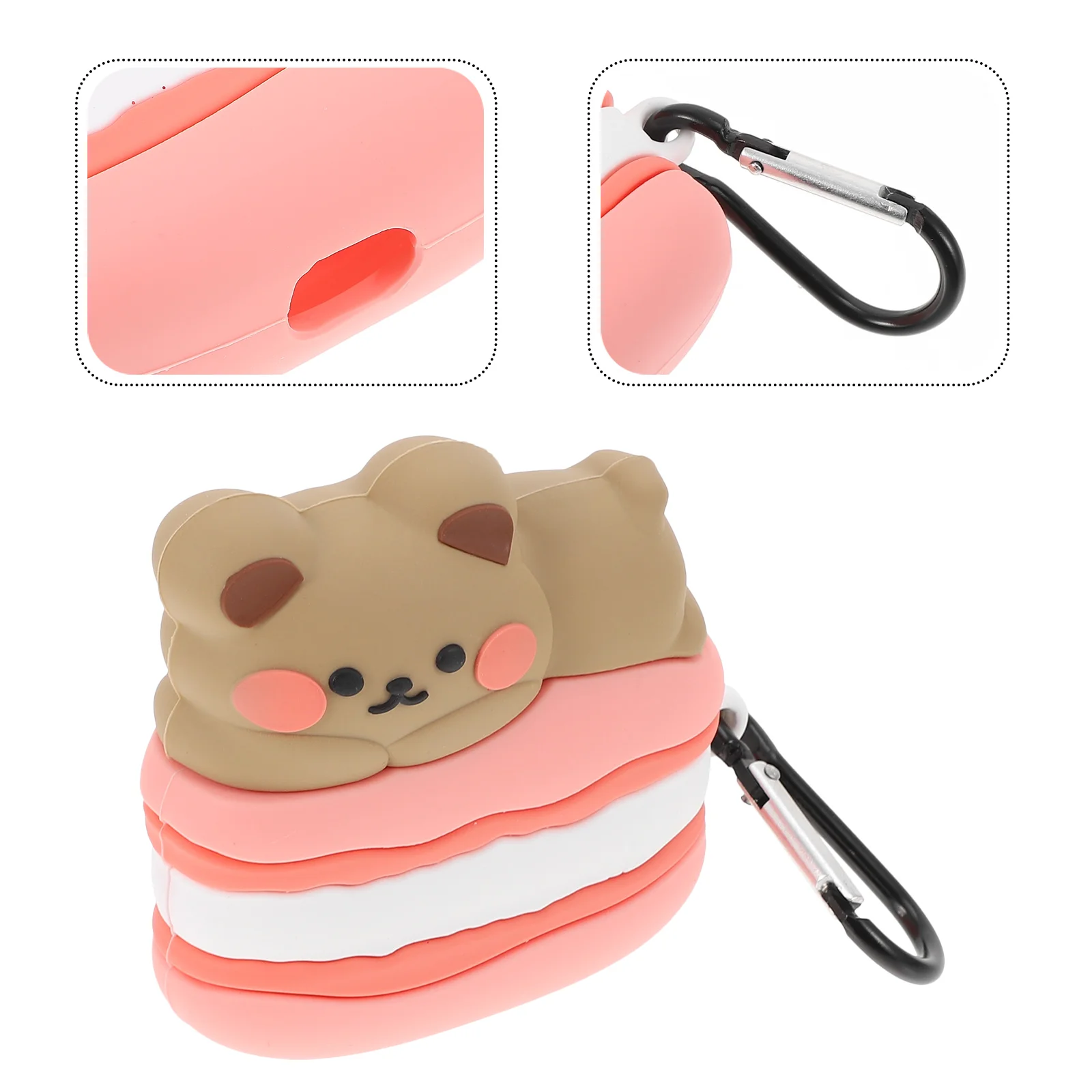 

Earphone Case Earbuds Protector Cover Sleeve Holder Earpod Carabiner Box Earbud Silicone Wireless Cute Supply