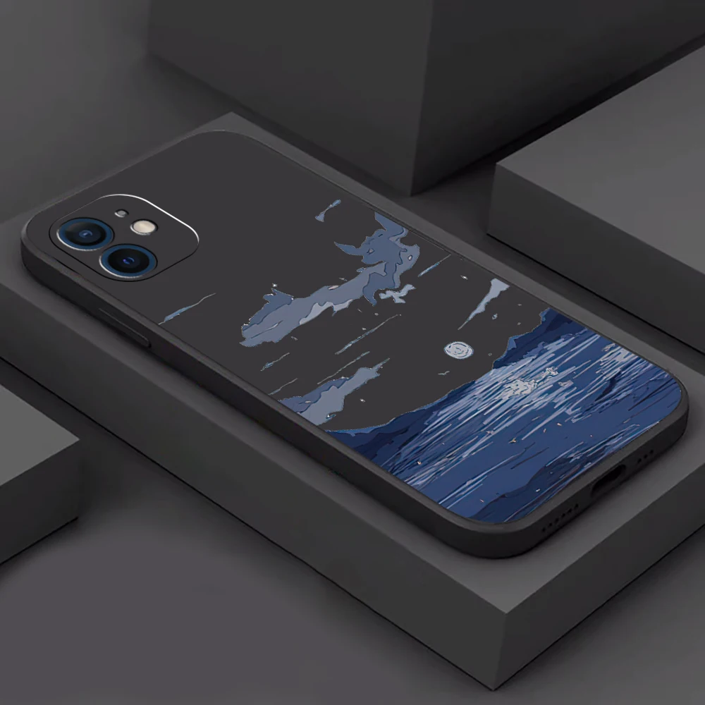 

Ink Painting Mountains And Rivers Phone Case For Funda iPhone 13 11 Pro Max 12 Mini X XR XS Max 6 6s 7 8 Plus SE 2020 Celular