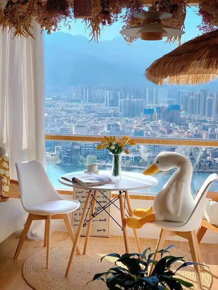 Круглый стол в скандинавском стиле домашняя мебель для отдыха переговоров с