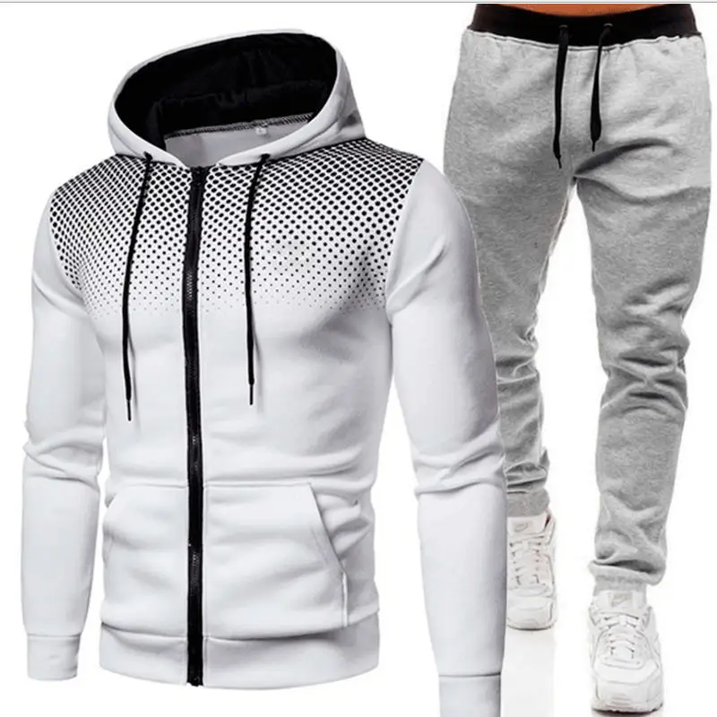 Tracksuit Men Set Two Pieces Man Sportswear Zipper Hoodie+Pants Sport Suits Casual Sweatshirt+Sweatpants Men's Clothing Sets