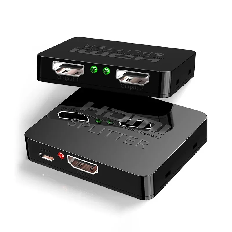 4K HDMI Splitter 1x2 Signal Amplifier HDMI Switch Splitter 1 in 2 out Box Video Distribut for Dual Monitors HDTV DVD PC PS3 Xbox
