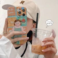 personalized spoof expression 3d greedy fat girl imd mobile phone case is suitable for iphone 11 12 13pro max food puzzle