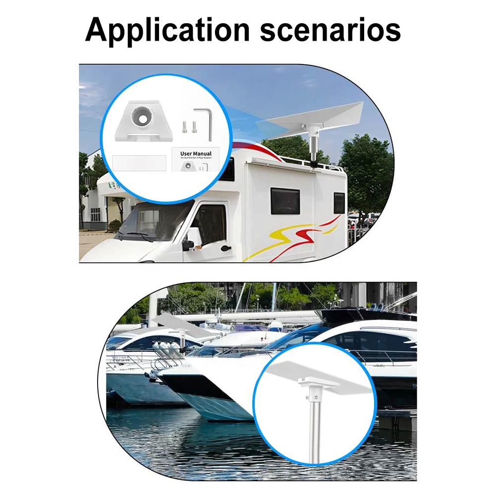 For Starlink Gen 3 Pipe Adapter Pole Mount Roof Mounting Connectors for Standard Dish