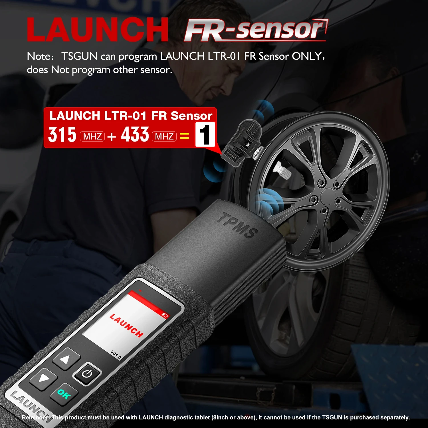 2024 LAUNCH X431 TSGUN TPMS Детектор давления в шинах Ручной датчик X-431 Активатор Обучение