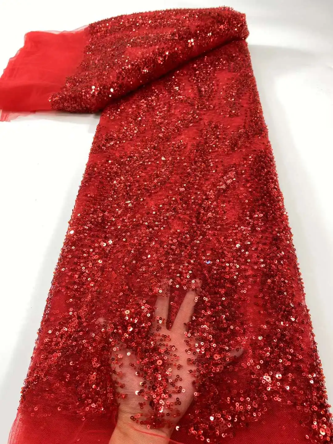 

Африканская Тюлевая кружевная ткань 2022, высококачественное кружево с бисером и блестками, нигерийская кружевная ткань для шитья свадебного платья