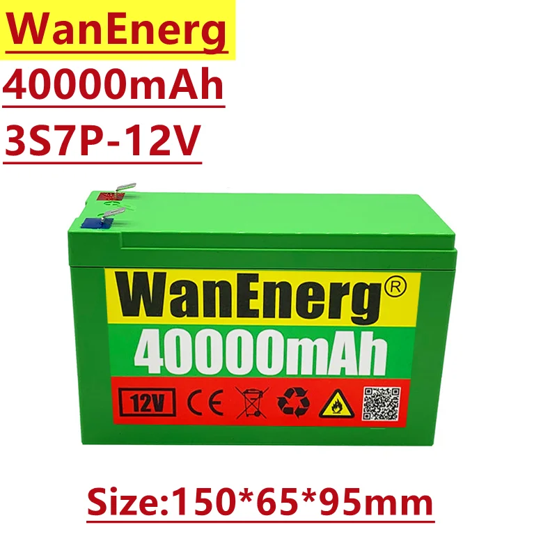 

12V lithium ion battery pack 18650 combination, 3S7P, 12V/12.6V 40000mAh, for sprayer or electric toy car, etc., built-in BMS