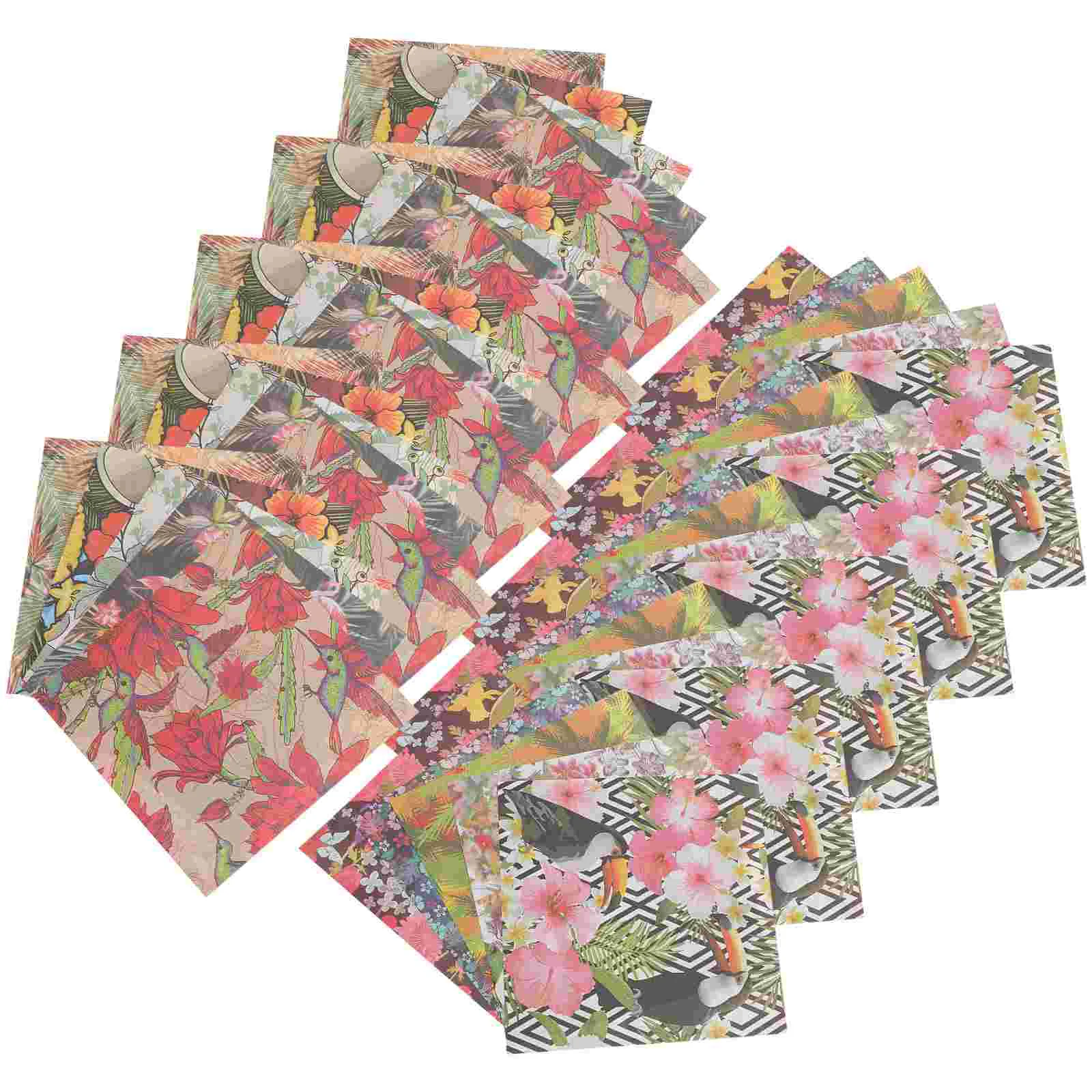 

Paper Origami Scrapbook Square Diy Stickers Album Photo Decorative Retro Craft Sheets Crane Fold Sided Double Folding Crafts