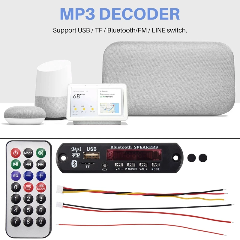 Bluetooth 5 0 MP3 декодер плата DC В 12 автомобильный FM-радио модуль поддержка TF USB AUX для