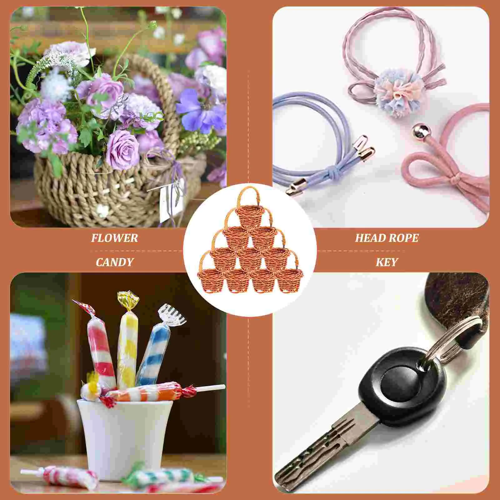 10 шт. мини-корзина для покупок плетеные корзины хранения пикника маленькая