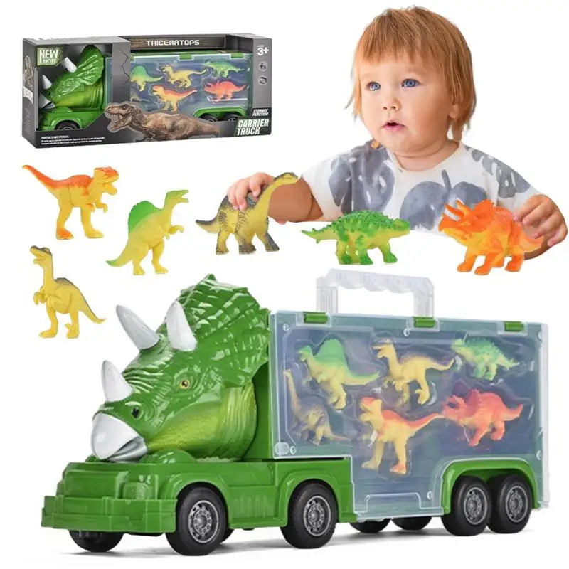 

Грузовик-переносчик динозавров, грузовик-переносчик с 6 динозаврами, робот, аксессуары, милый динозавр