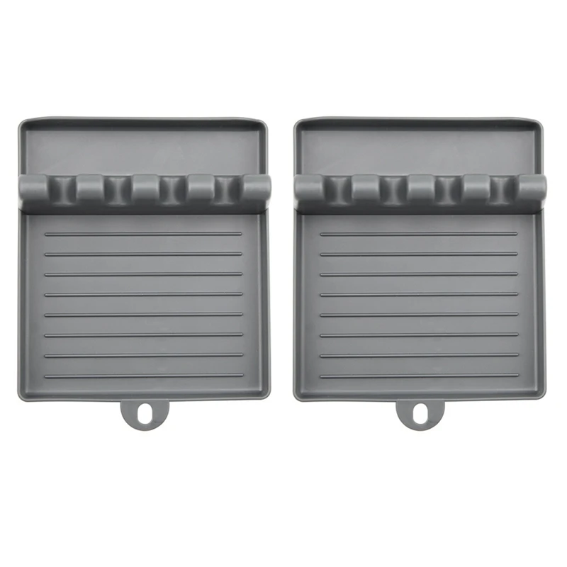 

2Pcs Kitchen Utensils Storage Rack Food Grade Heat-Resistant Multi-Purpose Cookware Rack Kitchen Non-Slip Spoon Rack