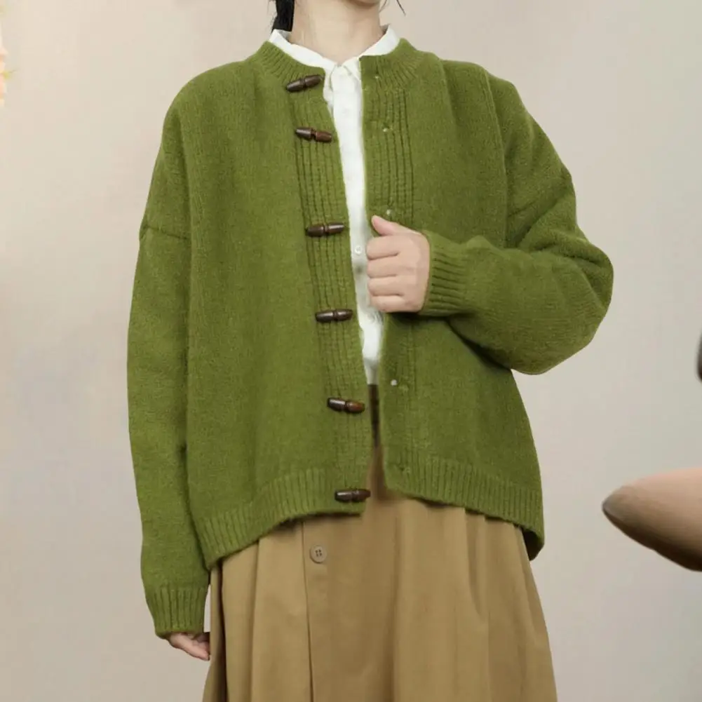 Женский вязаный свитер Свободного покроя Уютный женский Пальто с роговыми