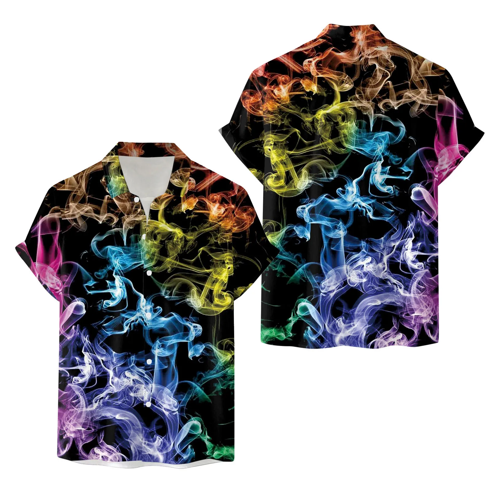 

Men Short Sleeve Spring Summer Casual Printed Shirts Fashion Top Blouse Shirts White Dress Shirt