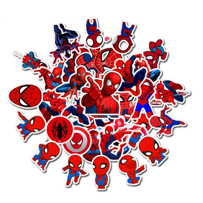 

35pcs Marvel Superhero Stickers Spiderman Graffiti Waterproof Skateboard Stickers Personalized Luggage Decoration Children Gifts