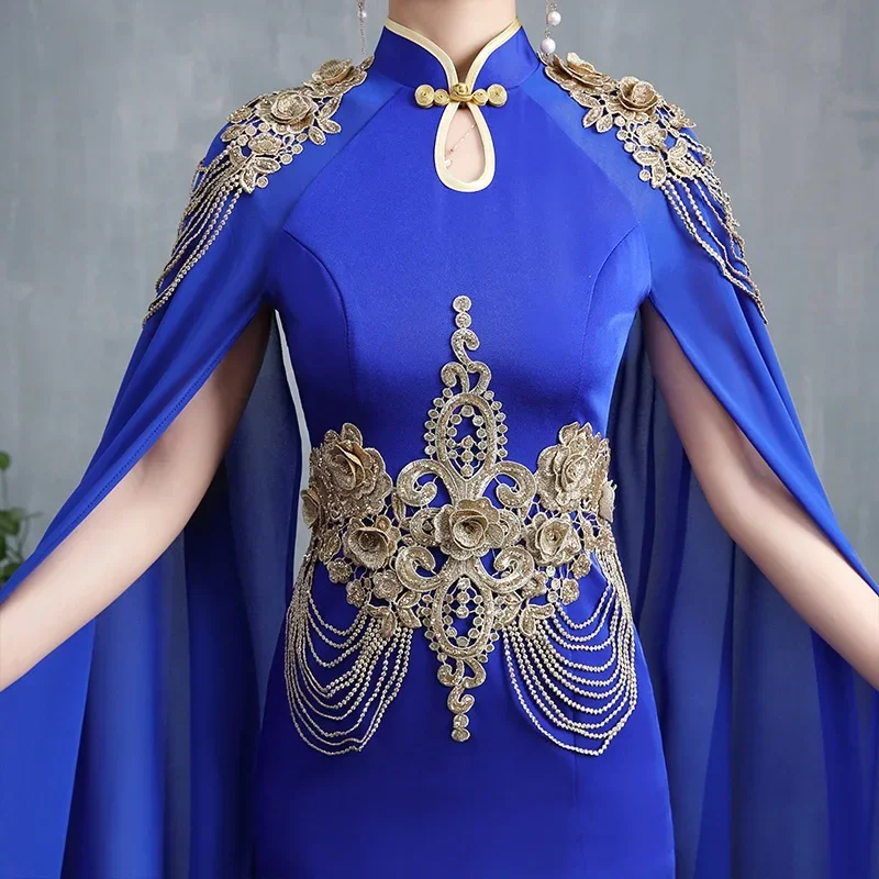 Новое Женское улучшенное китайское платье чонсам пикантное длинное для