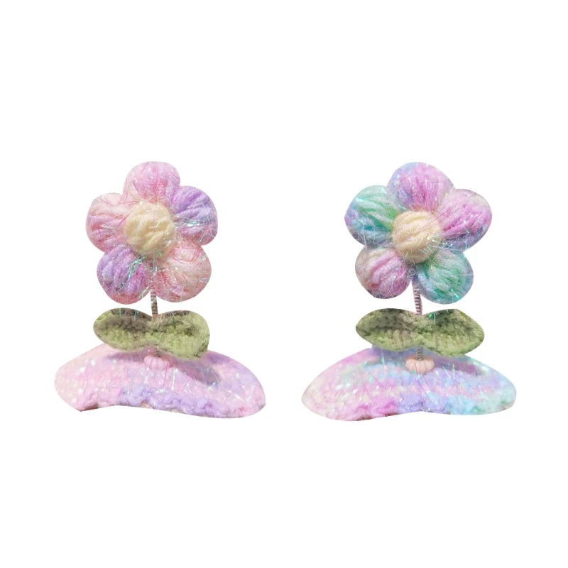 

Baby Girl Hair Clips Knitted Flowers Clips Hairpins Hair Accessories Grooming for Festival Everyday Dress Up