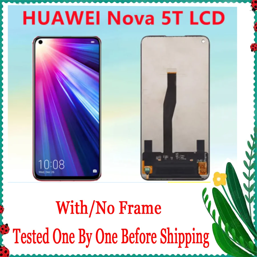 

AMOLED LCD Screen 6.26 Inch For Huawei Nova 5T Display Touch Screen Panel Digitizer Assembly With/No Frame Fast Shipping