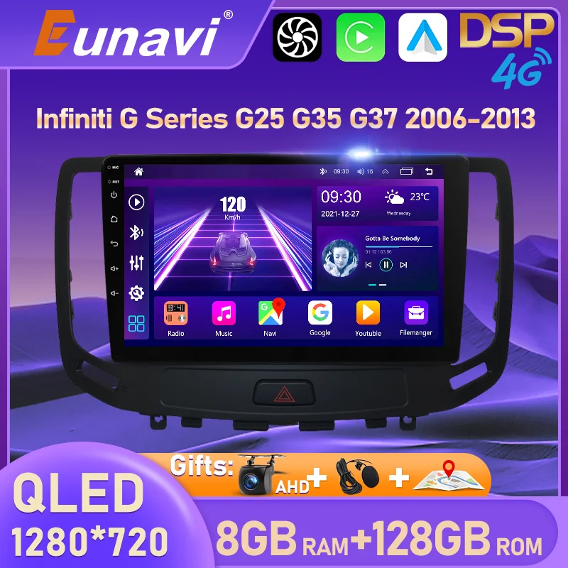 Автомагнитола Eunavi Android GPS для Infiniti G Series G37 G35 G25 2006-2013 автомобильный мультимедийный