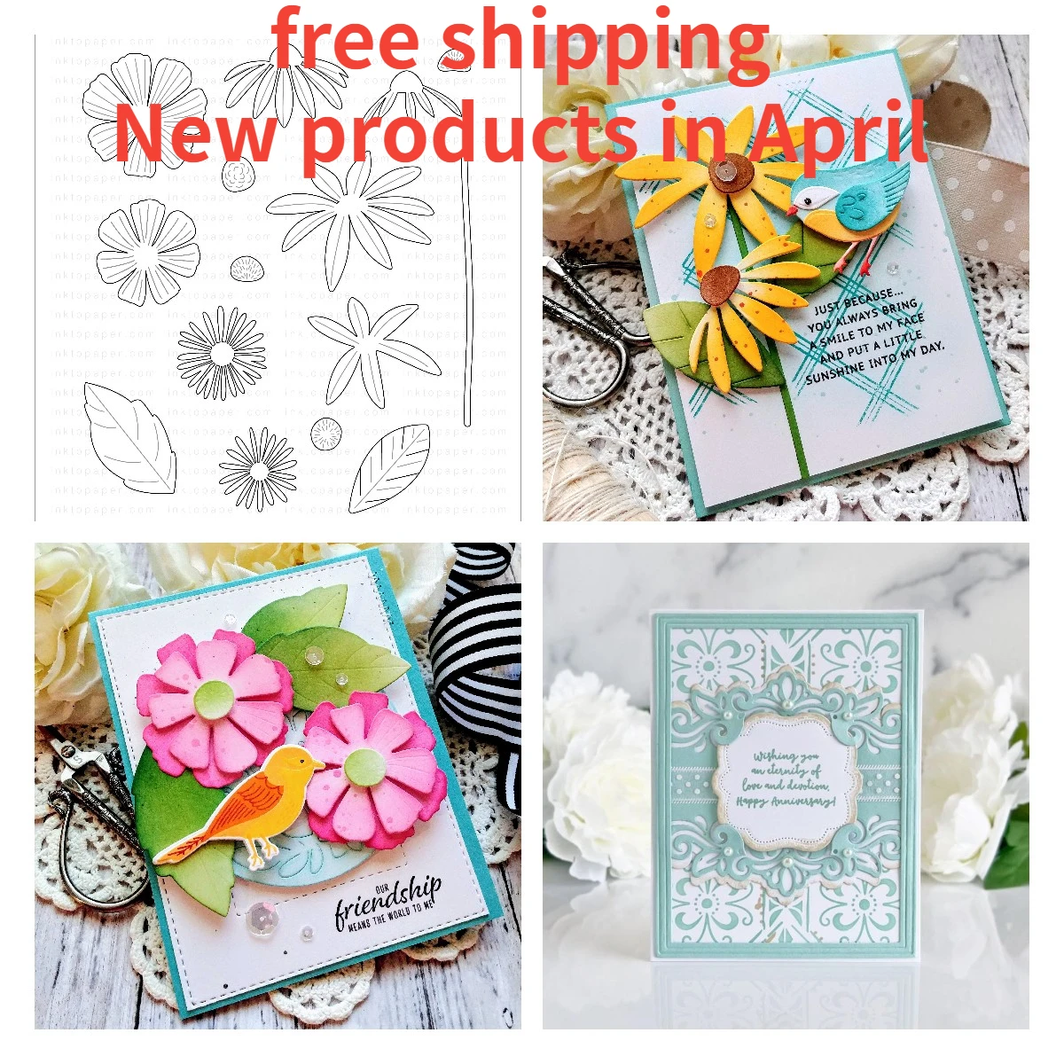 

Into the Blooms Cutting Dies Scrapbook Diary Decoration Embossing Template DIY Greeting Card Handmade 2023 New