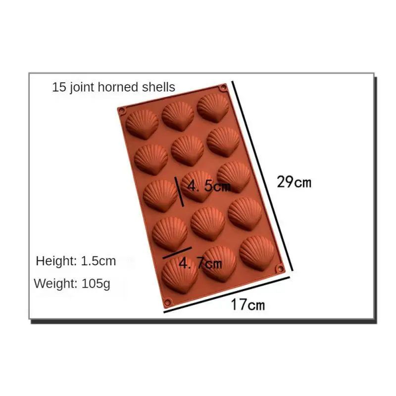 Flexible Shell Shape Mold Pastry Scallop Cookie Cutter 4 Specifications Popular Cake Food Grade Silicone Durable