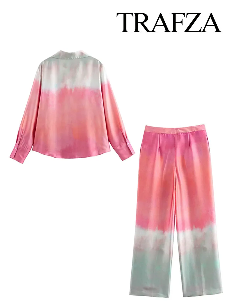 TRAFZA женские комплекты с отложным воротником и длинными рукавами однобортные